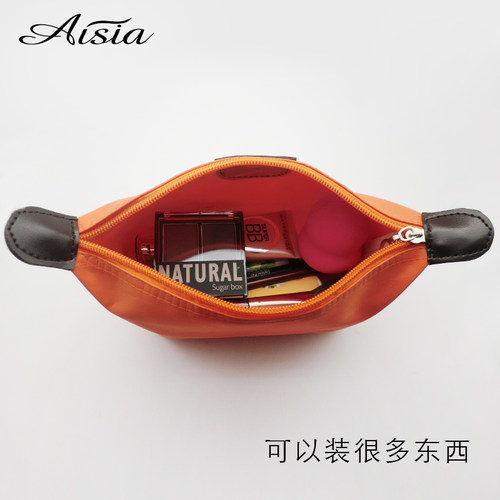 简约水饺型化妆包防水旅行洗漱包化妆品收纳包便携式手拿包大容量