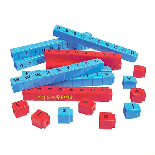 英语自然拼读教具26个字母方块英语启蒙Unifix letter cubes