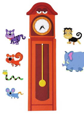 hickory dickory dock英语儿歌绘本故事道具毛毡布贴