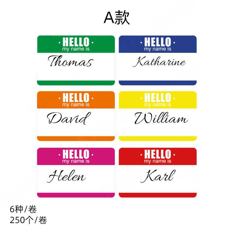 nametag名称贴纸标签姓名彩色