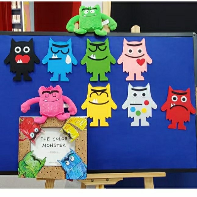 成品我的情绪小怪物绘本color monster毛毡布手套手偶教师教具