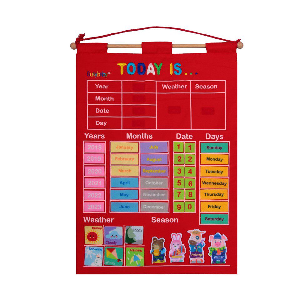 幼儿园婴幼儿教具益智玩具布英文字年月日天气挂历