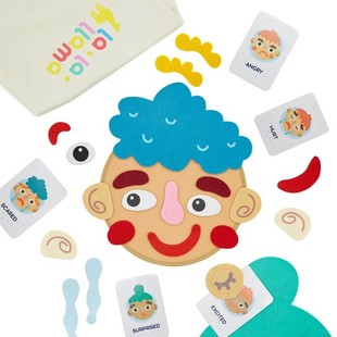 儿童毛毡表情面五官DIY活动玩具 情绪表达教育拼图游戏早教游戏