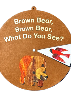 棕熊你在看什么Brown bear what do you see毛毡布转盘绘本教具