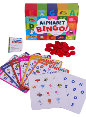 alphabet bingo英文单词儿童桌面游戏玩具家庭聚会亲子互动桌游