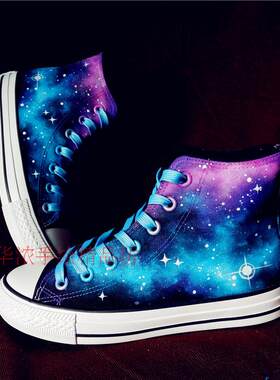 涂鸦星空帆布鞋帆布鞋星空休闲鞋