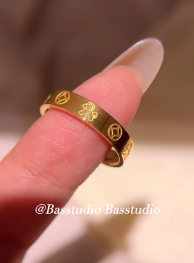 Basstudio2026年新款钛钢马上有钱戒指女高级小众情侣对戒不掉色