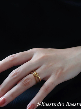 Basstudio不掉色小众设计双层多种戴法戒指女简约冷淡风通勤时尚