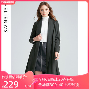 海兰丝春装新品高端羊毛毛呢大衣女中长款复古冬天呢子外套女