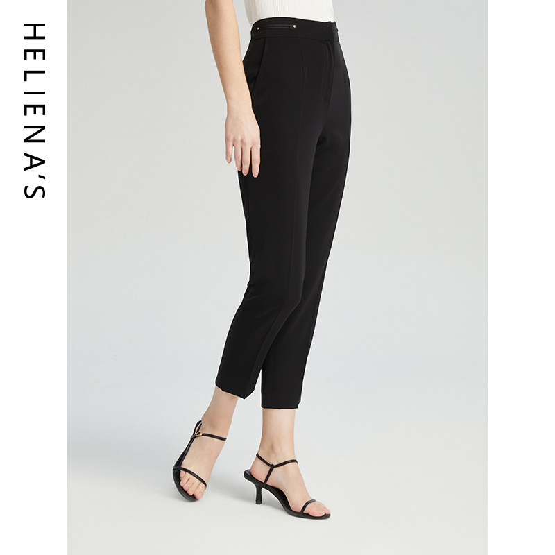 海兰丝官方店海商场同西裤长裤子女装春秋高腰显瘦西装直筒薄款