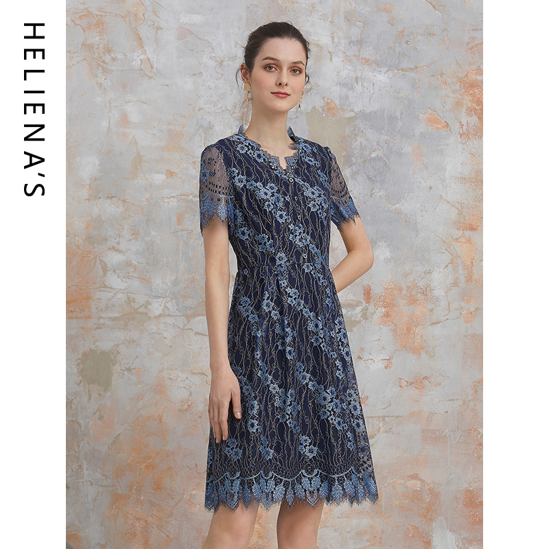 海兰丝复古重工气质连衣裙