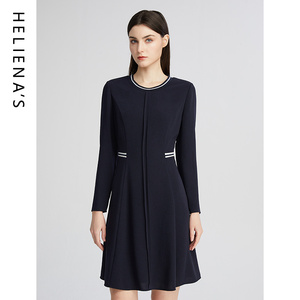 海兰丝直播专享连衣裙 法式圆领连衣裙夏季收腰短袖连身裙女