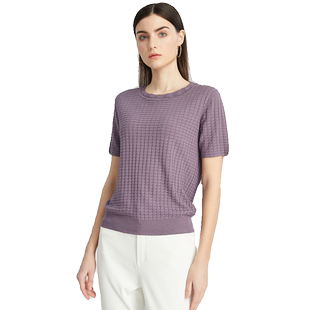 海兰丝奢睿女装商场同款冷淡系高级感圆领打底衫正肩修身软糯内搭