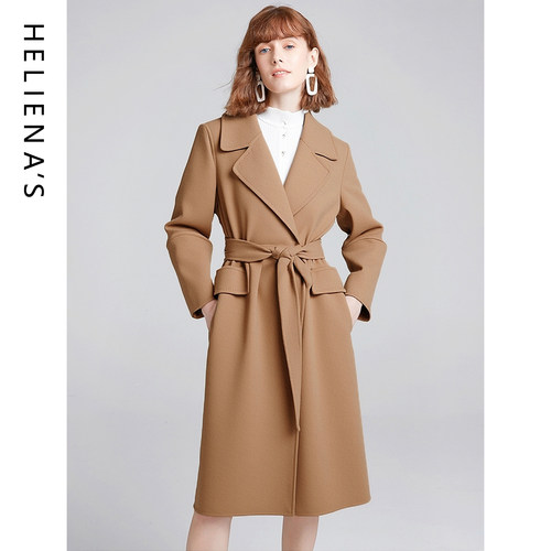 海兰丝2025冬季新款保暖毛呢外套