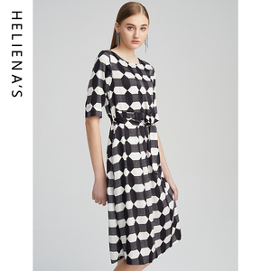 海兰丝大花连衣裙长裙秋季23新款气质大花裙子法式复古收腰显瘦