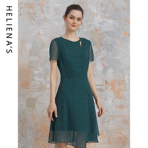 海兰丝法式轻礼连衣裙通勤小裙夏季新品宽松短袖衬衫连衣裙