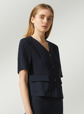 海兰丝奢睿女装商场同款纯色舒适优雅衬衫S222BL07