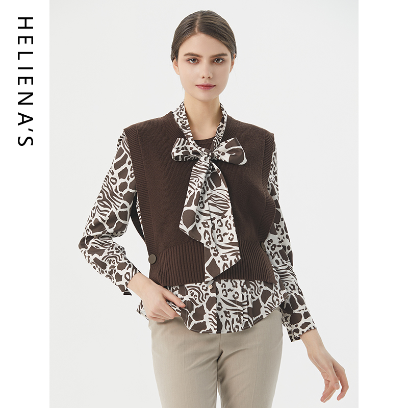 海兰丝碎花气质修身衬衫