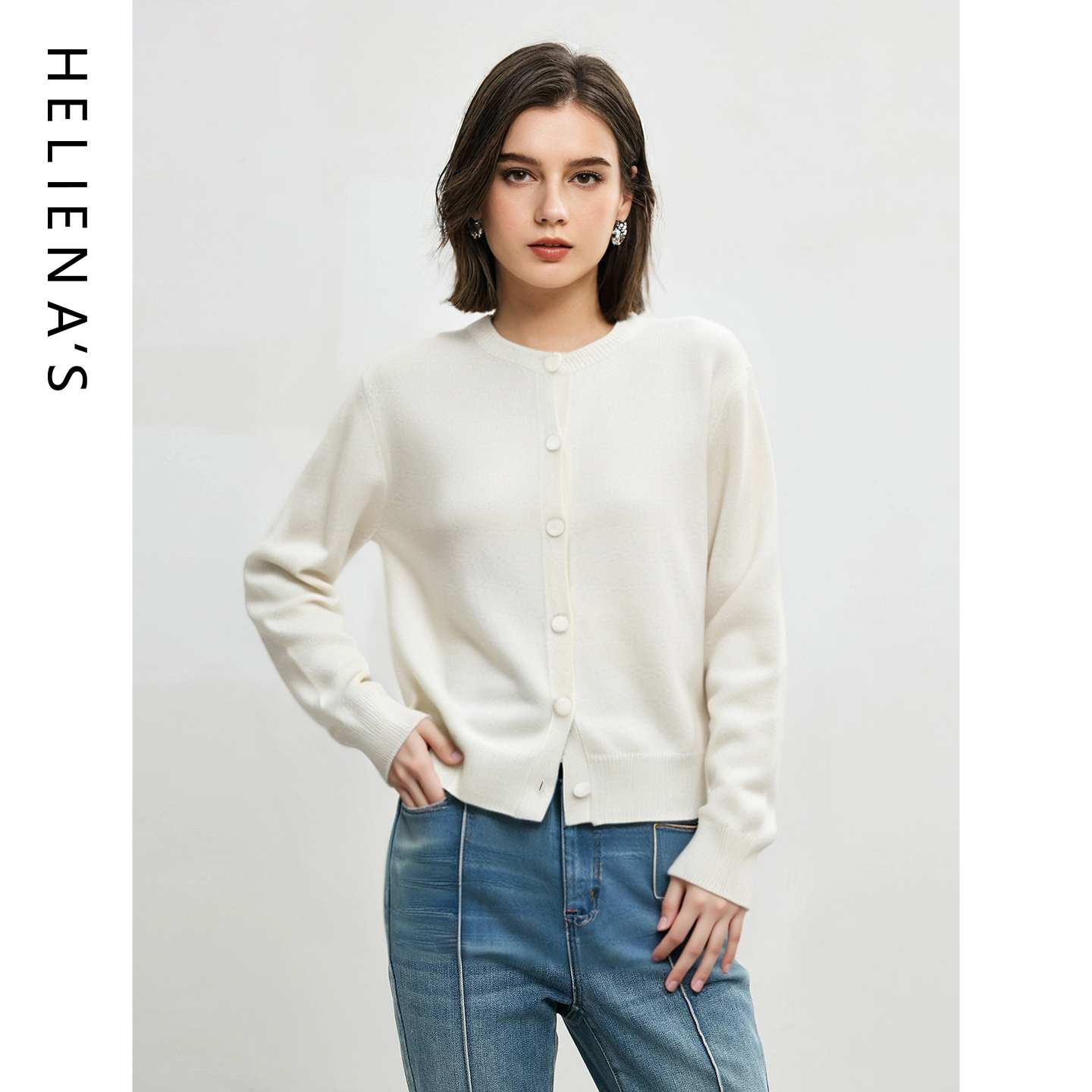 宽松显瘦圆领针织开衫