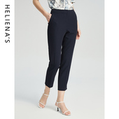 新款 子春季 黑色西装 子女高腰裤 海兰丝商场同款 高级通勤女装 裤