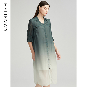 海兰丝优雅连衣裙 女装春季新款端庄淑女刺绣修身连衣裙