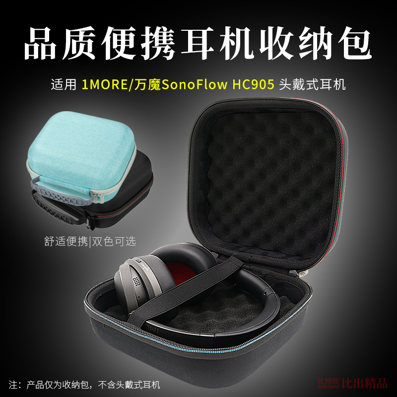 适用1MORE/万魔 SonoFlow头戴式耳机收纳包HC905耳机包便携收纳盒