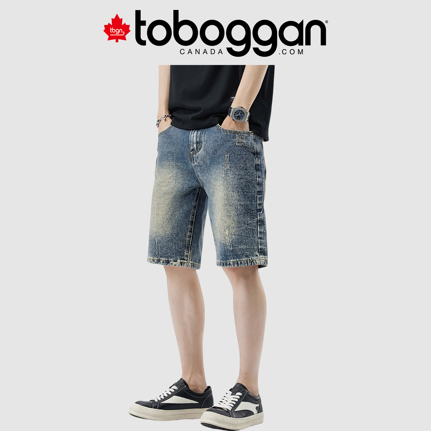 TOBOGGAN加拿大男士时尚牛仔短裤夏季舒适百搭牛仔短裤TOCNFH613