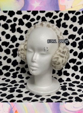 VIRAL SPREAD 奶香小豹子y2k女孩亚文化白色豹纹斑点古早可爱耳罩