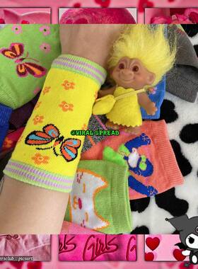 VIRAL SPREAD y2k怀旧复古卡通可爱土酷搭配美少女护腕 90s腕带