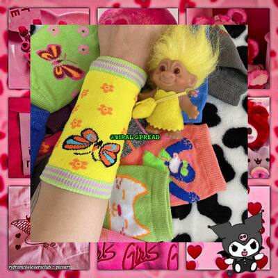 复古卡通土酷风美少女女腕带