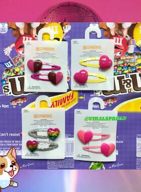 VIRAL SPREAD 爱心冲击波渐变七彩爱心闪闪发夹刘海夹土酷