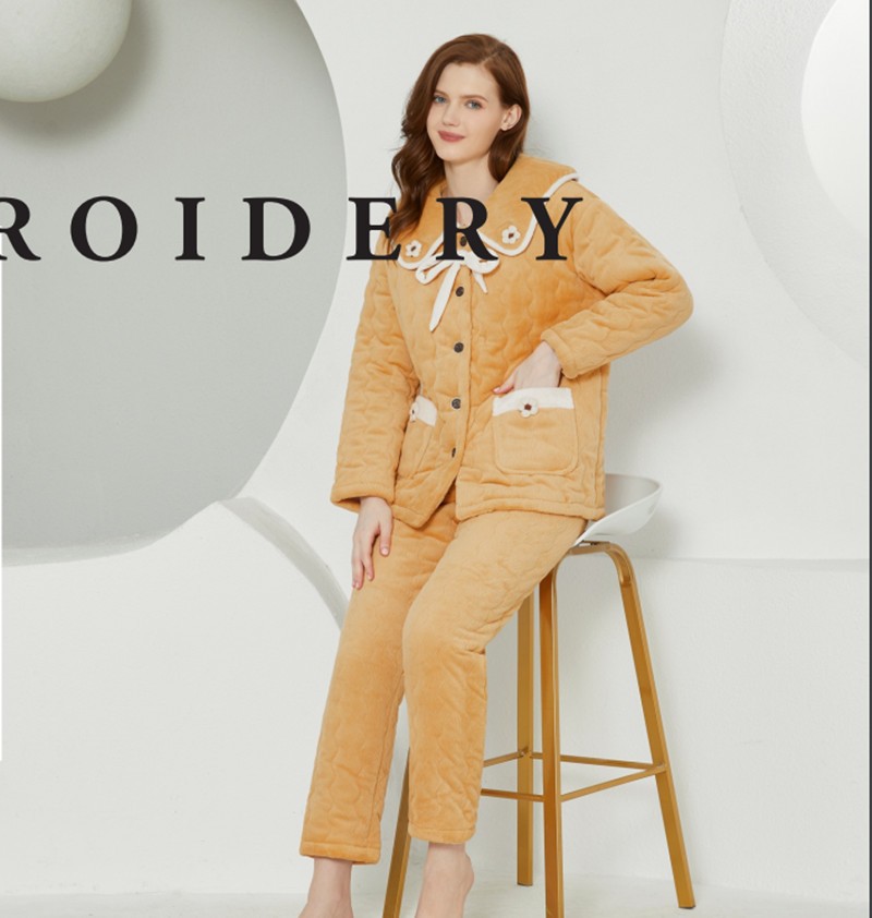 娅茜贝贝绒女夹棉加厚保暖家居服