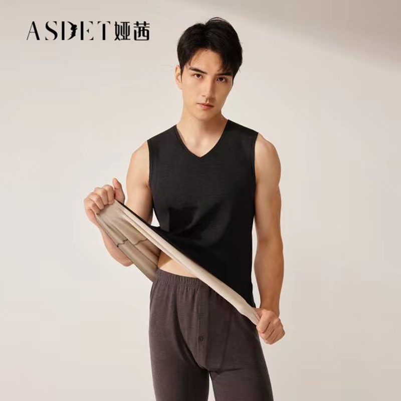 娅茜内衣男士羊绒蚕丝保暖背心