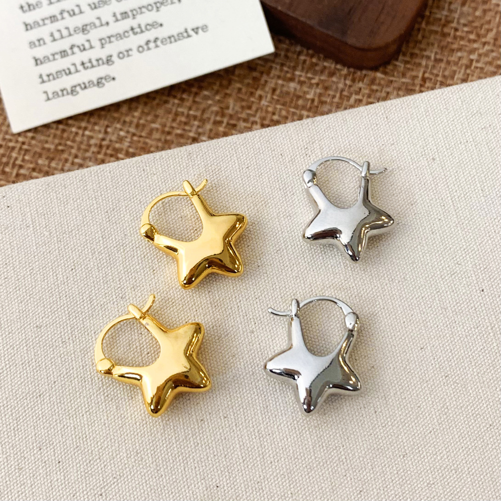 日韩简约精致时尚百搭设计感星形耳环小众轻奢高级感个性气质耳饰