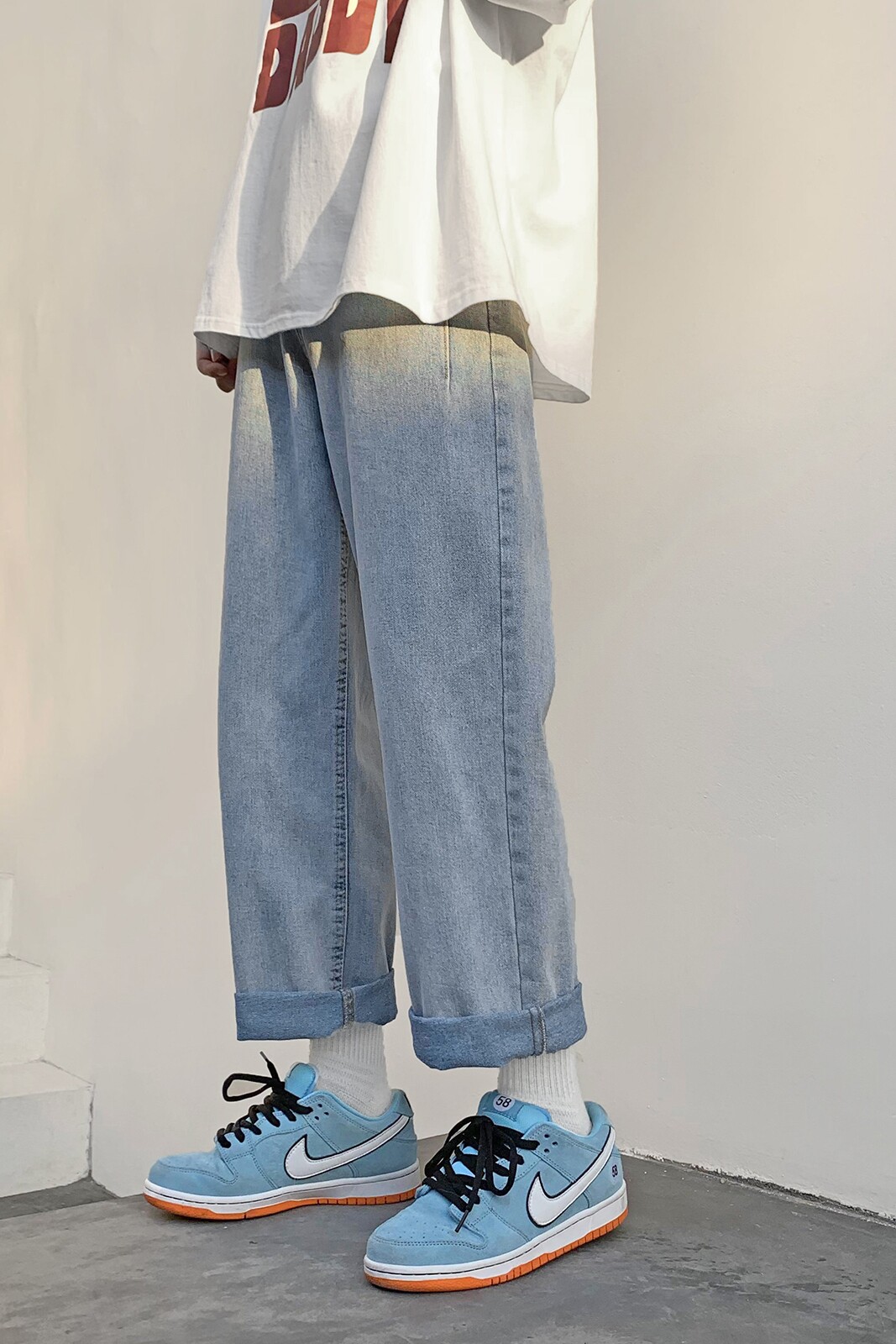 WH30*P50【春夏主打款】港风新品男士直筒宽松九分牛仔裤薄男潮,男装牛仔裤,电商A007-3