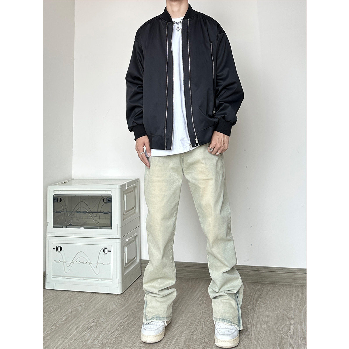 SS18*P60秋冬新品男士直筒宽松弹力牛仔裤潮男百搭美式复古,男装牛仔裤,电商A007-3