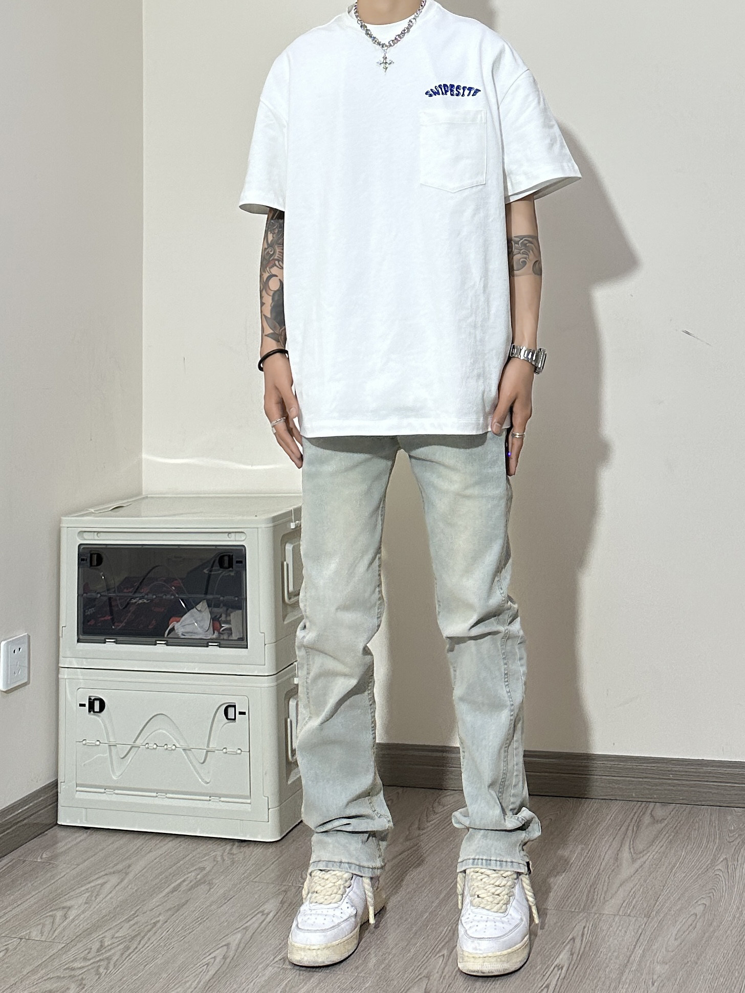 SS17*P65高街美式复古无性别穿搭直筒合体弹力牛仔裤潮男休闲,男装牛仔裤,电商A007-3