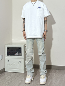SS17*P65 高街美式复古无性别穿搭 直筒合体弹力牛仔裤潮男休闲图片