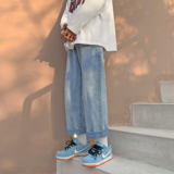 WH30*P50【主图数据好】港风新品男士直筒宽松九分牛仔裤薄男潮，男装牛仔裤，电商A007-3