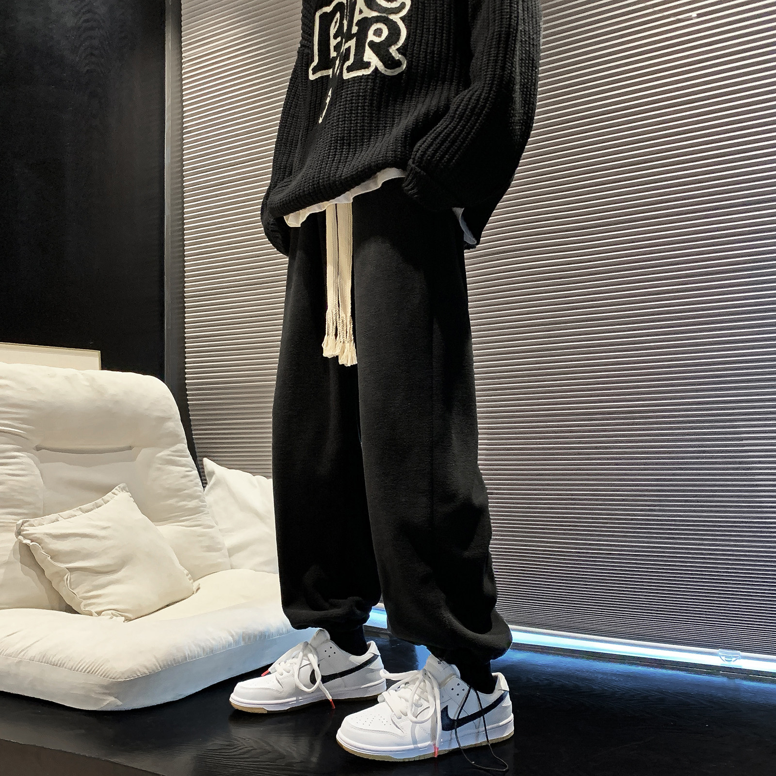 Z61*P55特直播精品摇粒绒加厚直筒宽松抽绳休闲裤男,男装休闲裤,电商A007-3