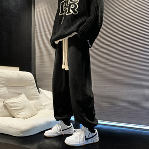 Z61*P55特 直播精品 摇粒绒加厚直筒宽松抽绳休闲裤男图片