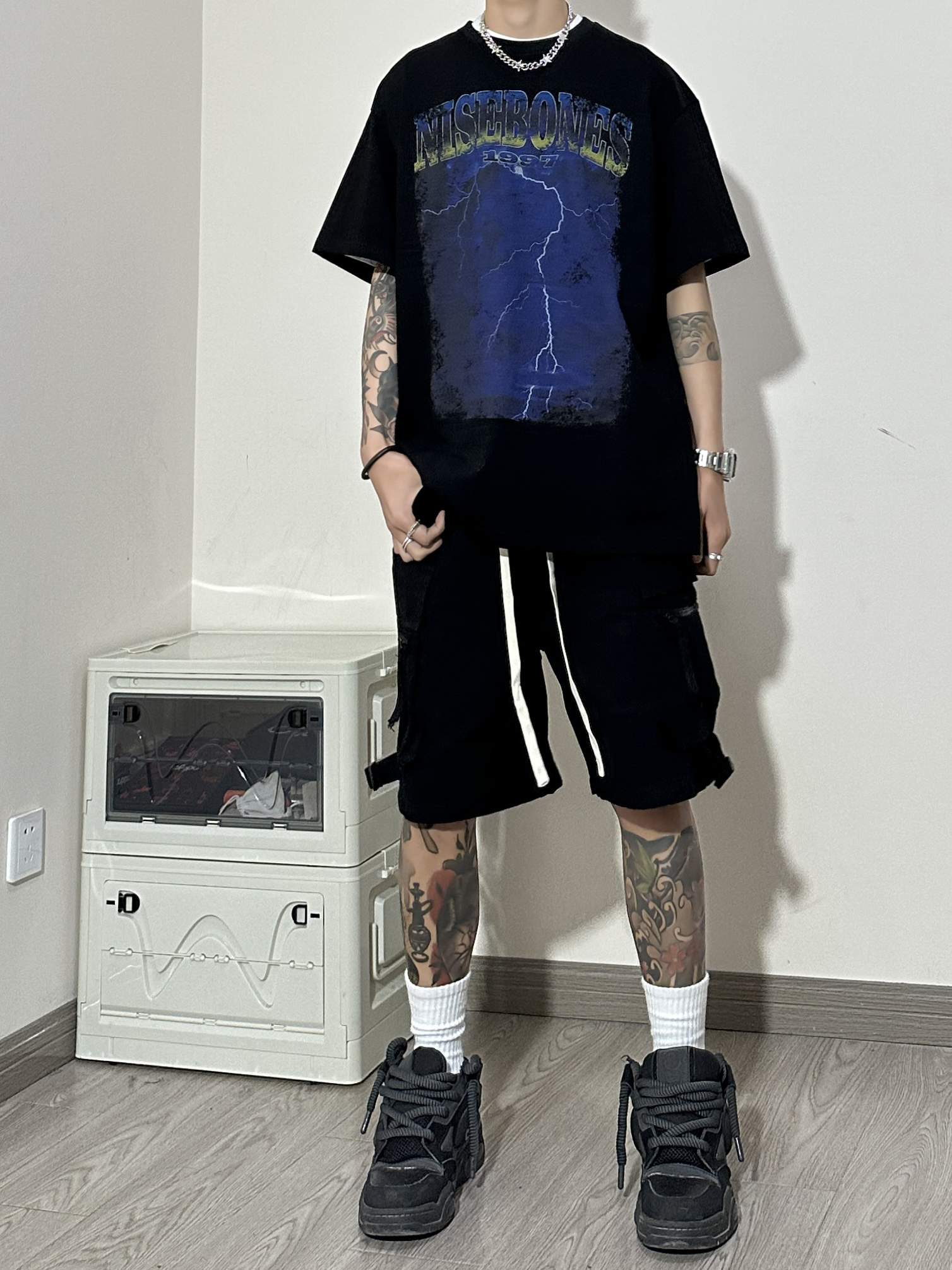 BK06*P60控88~直播品质夏季直筒宽松五分工装短裤休闲潮，男装休闲裤，电商A007-3