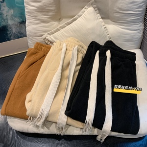 Z61*P55特 直播精品 摇粒绒加厚直筒宽松抽绳休闲裤男图片