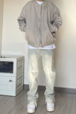 OK01*P58~控78~水洗做旧黄泥染牛仔裤男美式复古hiphop高街，男装牛仔裤，电商A007-3