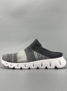 外贸大码飞织袜子半拖鞋男夏季透气轻便防滑缓震休闲健步网面鞋女