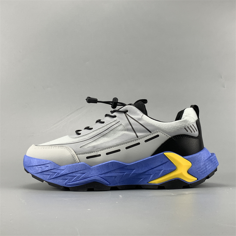 外贸男鞋潮流百搭户外休闲运动鞋免系带春秋款透气轻便厚底老爹鞋