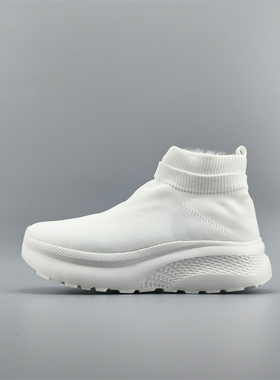 跨境飞织冬季加棉保暖袜子鞋男女同款宽头赤足休闲运动鞋跑步鞋