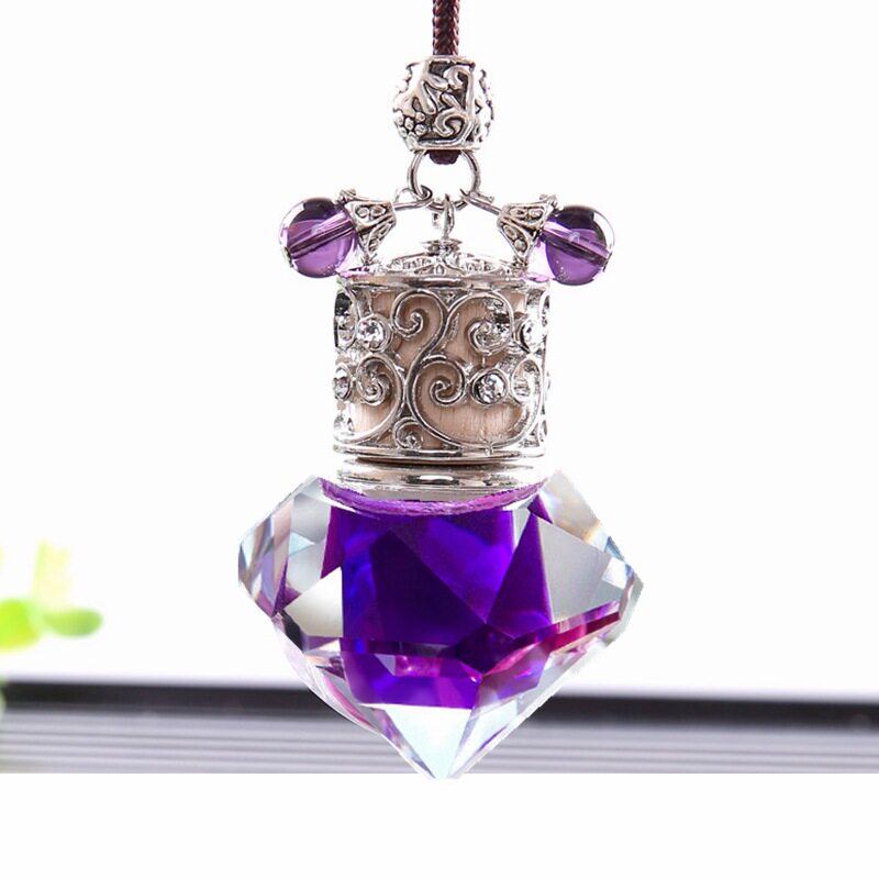 汽车香薰挂件香水瓶后视镜吊坠精油瓶车内用水晶礼品清香持久
