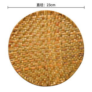 手工蒲草编织隔热垫圆形餐桌垫碗垫杯垫家用防滑垫茶几垫茶壶垫