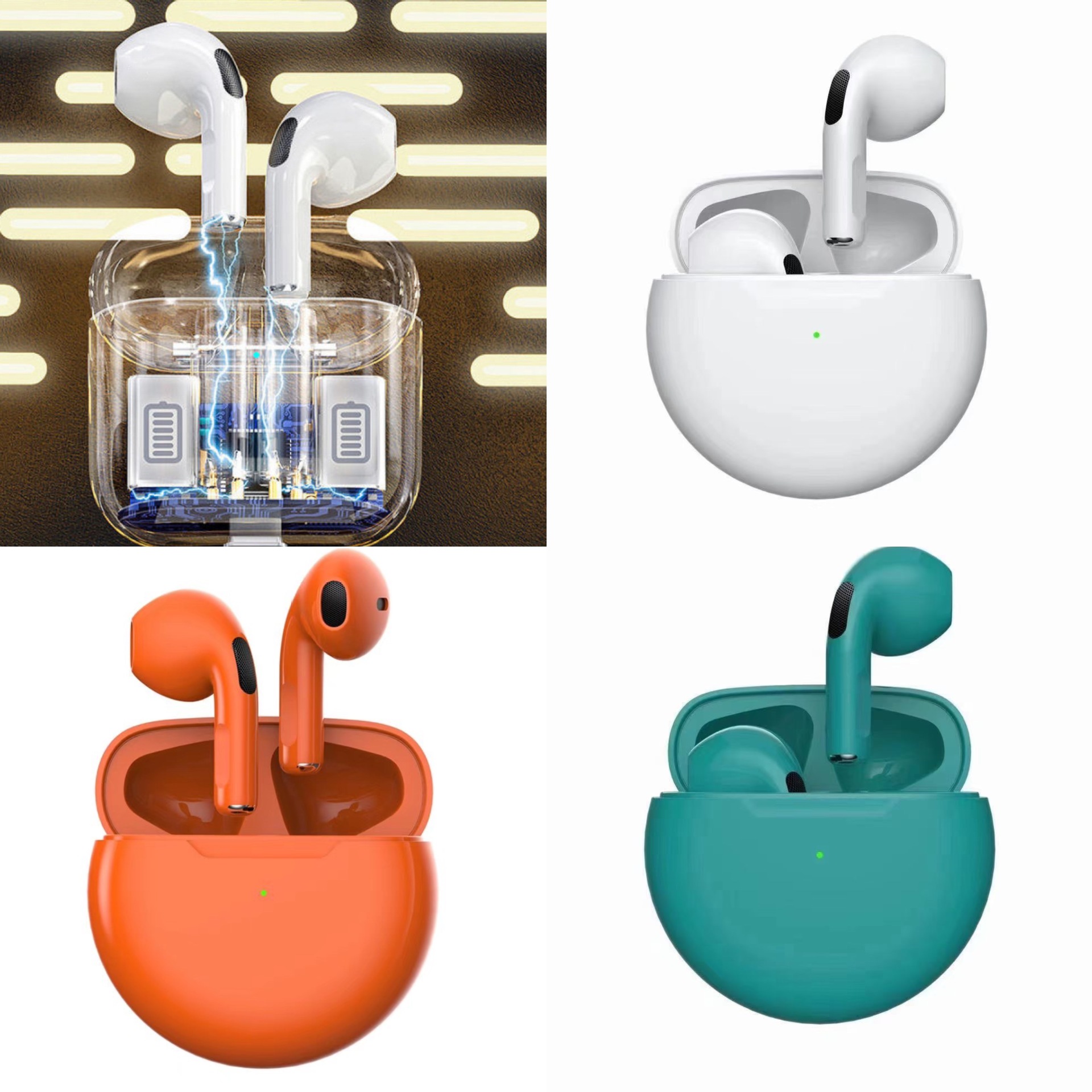 pro4四代pro6蓝牙耳机降噪AImi无线tws运动六代 pro5 J6绿灯